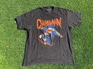 Chainsaw Man New Adult T-Shirt - W/ Bloody Saws Beneath Name